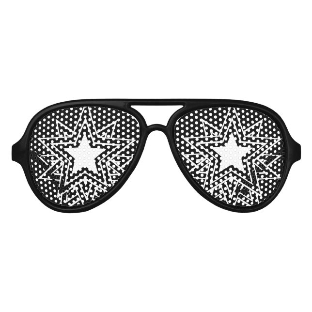 Gafas De Fiesta De Aviador Estrella negra múltiple (Anverso)