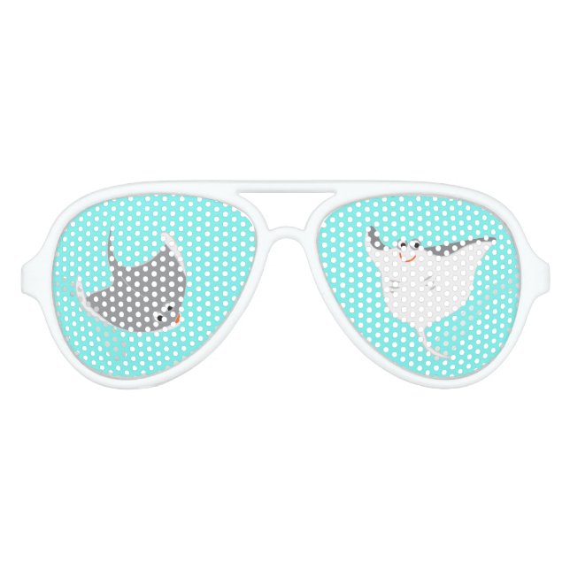 Gafas De Fiesta De Aviador Felices Stingrays (Anverso)