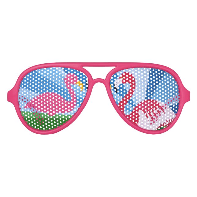 Gafas De Fiesta De Aviador Flamingo Love (Anverso)