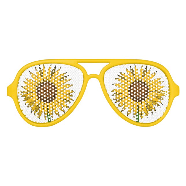 Gafas De Fiesta De Aviador Flor amarillo girasol (Anverso)