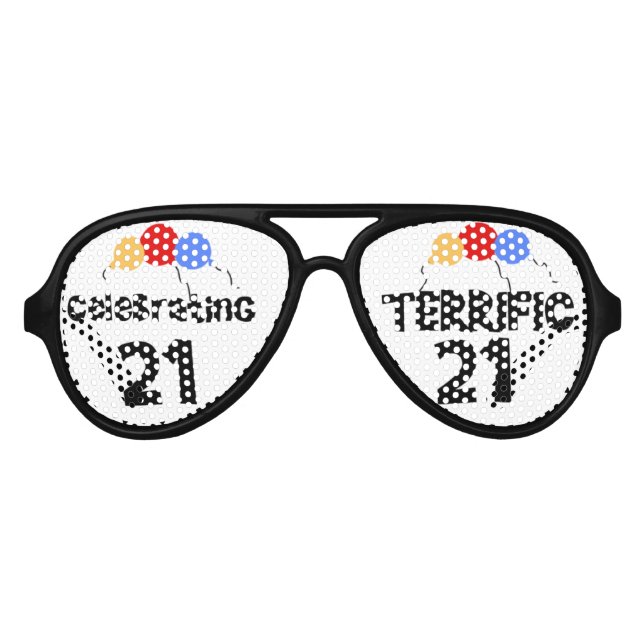 Gafas De Fiesta De Aviador Globos 21ª Fiesta de cumpleaños (Anverso)