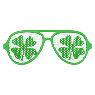 Gafas De Fiesta De Aviador Green St Patricks Day shamrock fiestas
