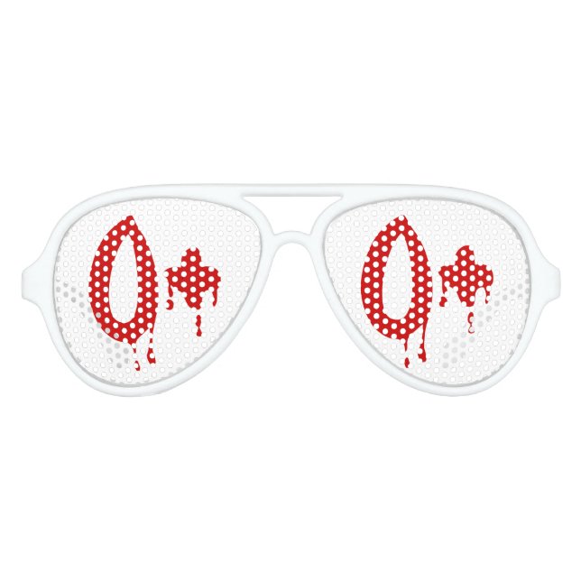 Gafas De Fiesta De Aviador Grupo sanguíneo O+ Positivo #Horror Hospital (Anverso)