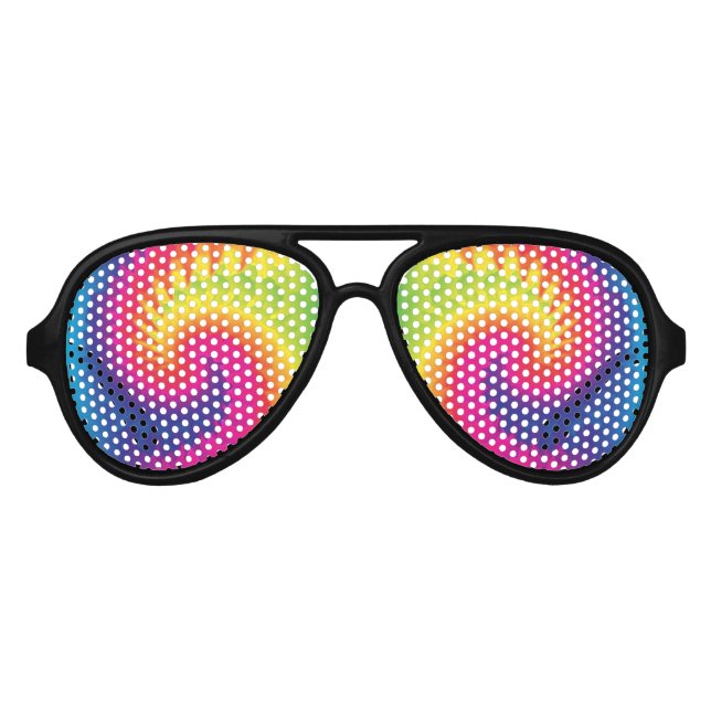 Gafas De Fiesta De Aviador Guay Rainbow Tie Dye (Anverso)
