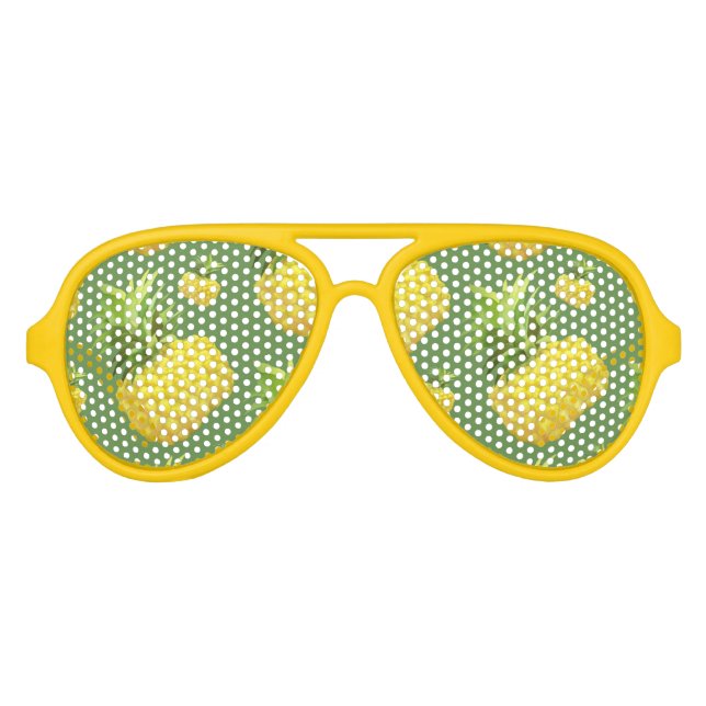 Gafas De Fiesta De Aviador Ilustracion de piña (Anverso)