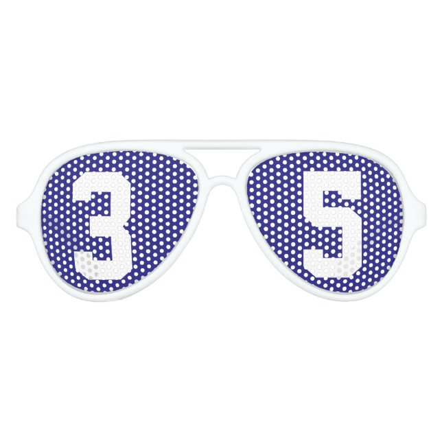 Gafas De Fiesta De Aviador Jersey Number Team Spirit (Anverso)
