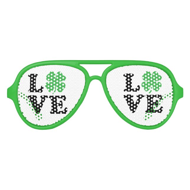 Gafas De Fiesta De Aviador Love Clover (Anverso)