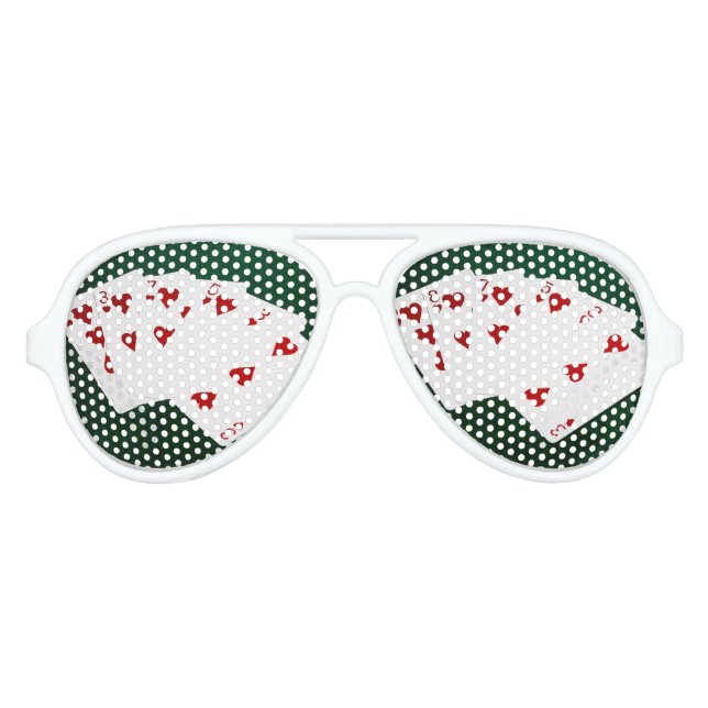 Gafas De Fiesta De Aviador Manos de Póquer - Flush - Corazón (Anverso)