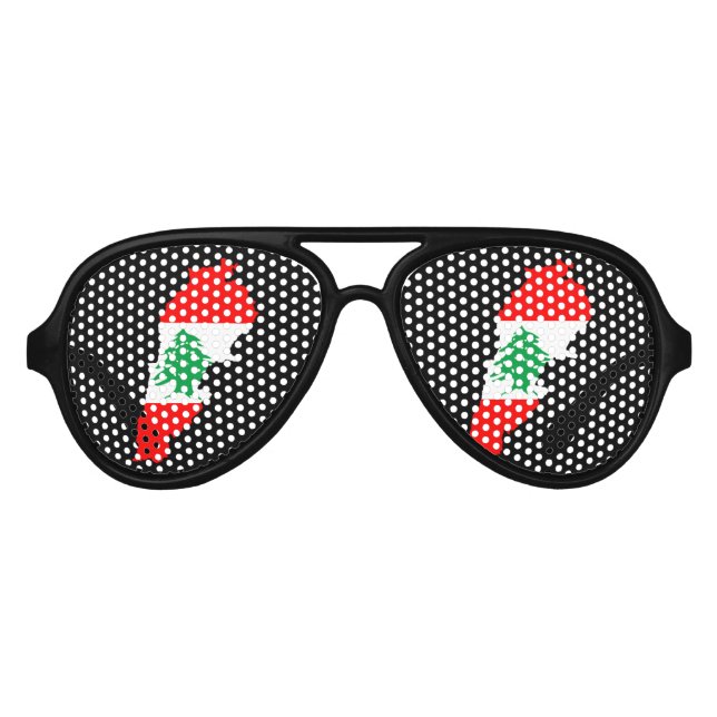 Gafas De Fiesta De Aviador Mapa de Líbano con Bandera (Anverso)
