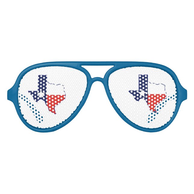 GAFAS DE FIESTA DE AVIADOR MAPA DE TEXAS (Anverso)