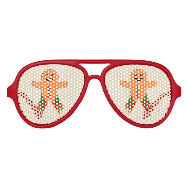 Gafas De Fiesta De Aviador Navidades Fiesta Gingerbread hombre Fiestas Shades (Anverso)