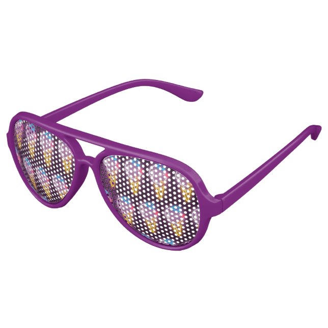 Gafas De Fiesta De Aviador Neon Ice Cream Dog (Ángulo)