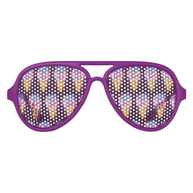 Gafas De Fiesta De Aviador Neon Ice Cream Dog (Anverso)