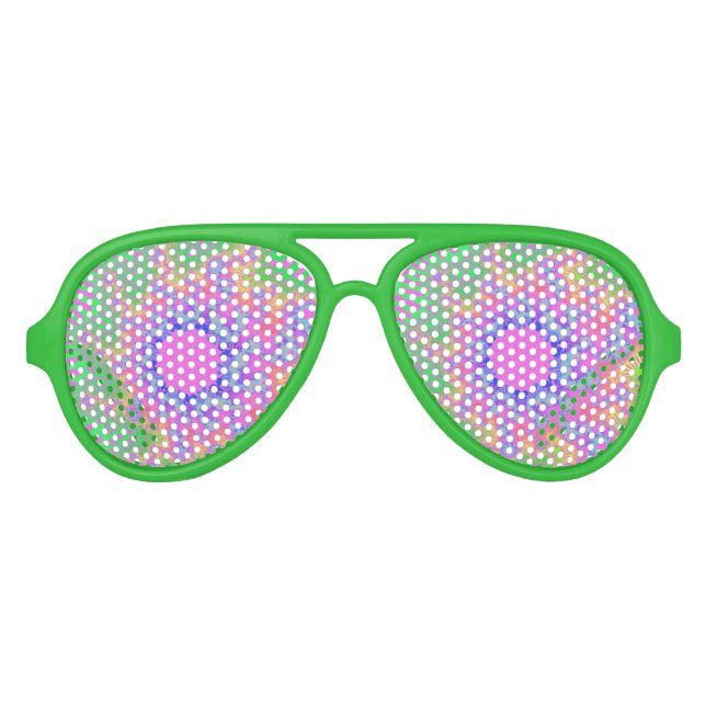 Gafas De Fiesta De Aviador Neon Rainbow Sunburst (Anverso)