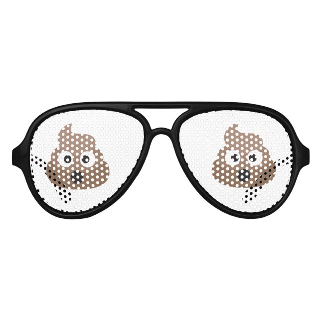 Gafas De Fiesta De Aviador Oh Emoji Poo (Anverso)
