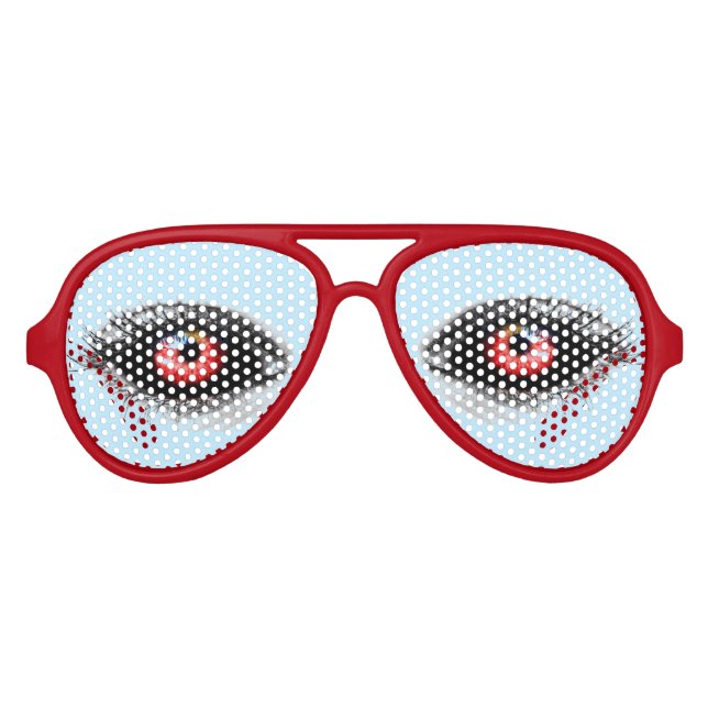 Gafas De Fiesta De Aviador "Ojo Rojo" (Anverso)