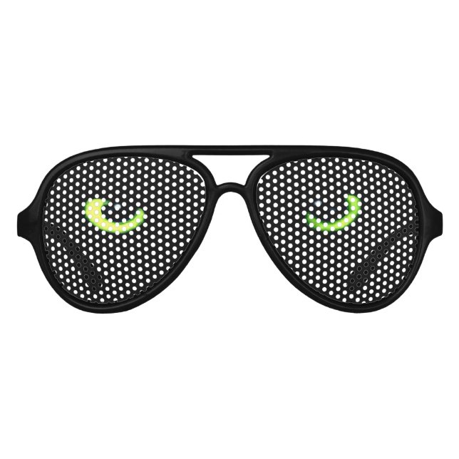 Gafas De Fiesta De Aviador Ojos de gatos verdes - mirada de felina negra (Anverso)