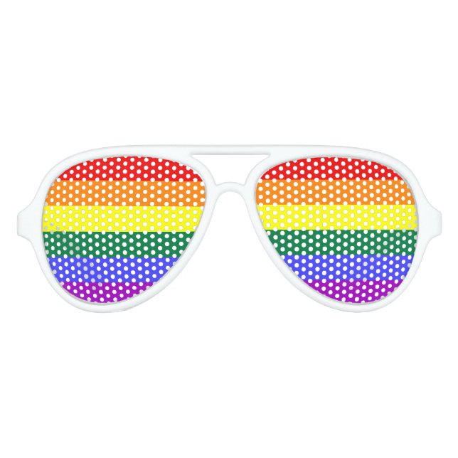 Gafas De Fiesta De Aviador Orgullo arcoiris (Anverso)