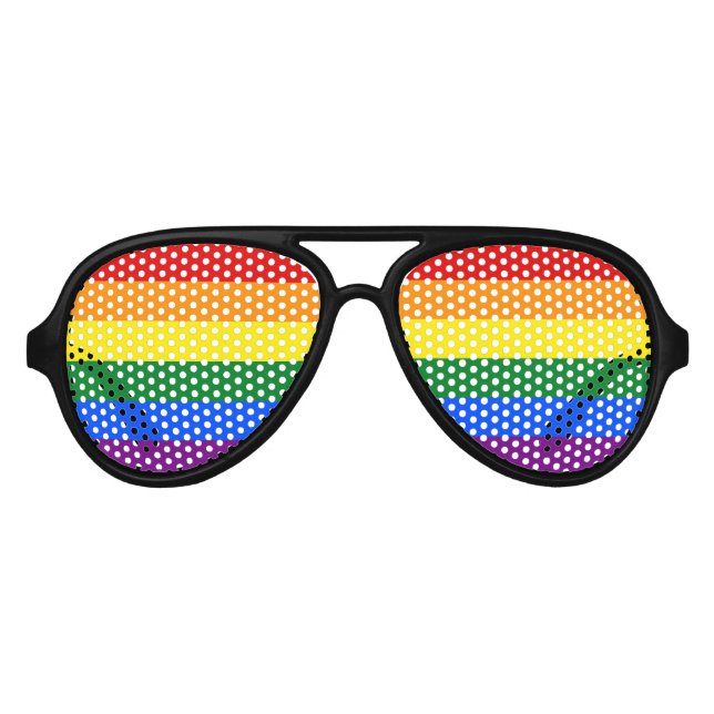 Gafas De Fiesta De Aviador Orgullo arcoiris (Anverso)