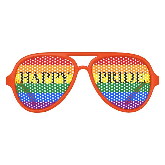 Gafas De Fiesta De Aviador Orgullo feliz arcoiris (Anverso)