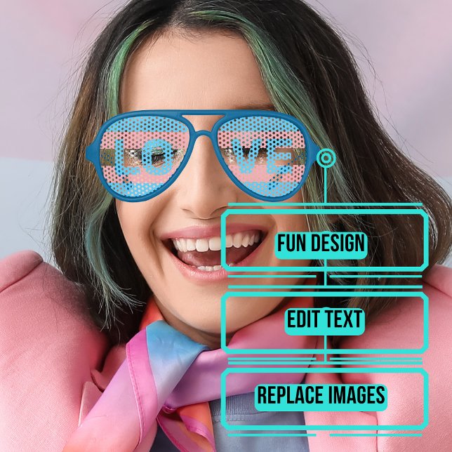 Gafas De Fiesta De Aviador Orgullo transgénero celebra el amor (Please enjoy our design and see the others in the collection.)
