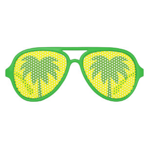Gafas De Fiesta De Aviador Palmeras tropicales Tonos festivos