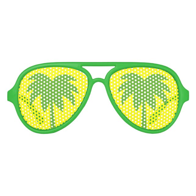 Gafas De Fiesta De Aviador Palmeras tropicales Tonos festivos (Anverso)