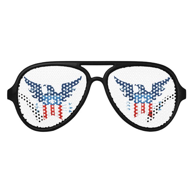 Gafas De Fiesta De Aviador Patriótico de la Bandera y el Águila Americana (Anverso)