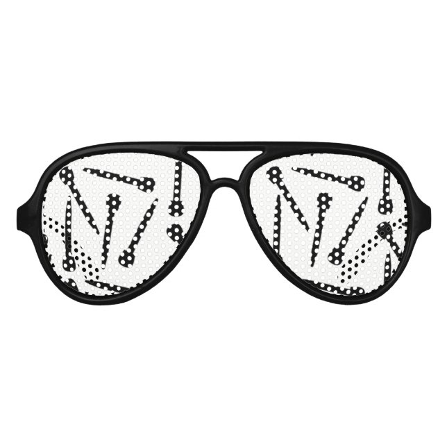 Gafas De Fiesta De Aviador Patrón de pinzas de agujas de punto (Anverso)