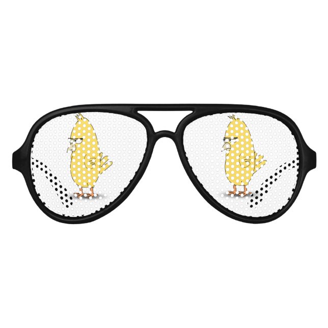Gafas De Fiesta De Aviador Personalizado de pájaro amarillo (Anverso)