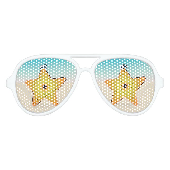 Gafas De Fiesta De Aviador Playa Starfish Sand Seas (Anverso)