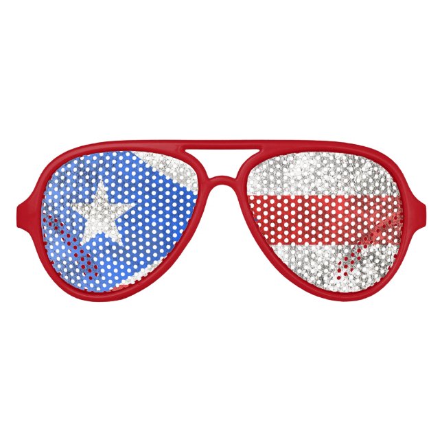 Gafas De Fiesta De Aviador Puerto Rico (Anverso)