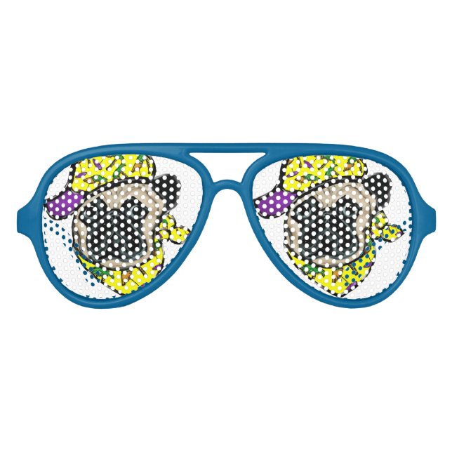 Gafas De Fiesta De Aviador Pug (Anverso)