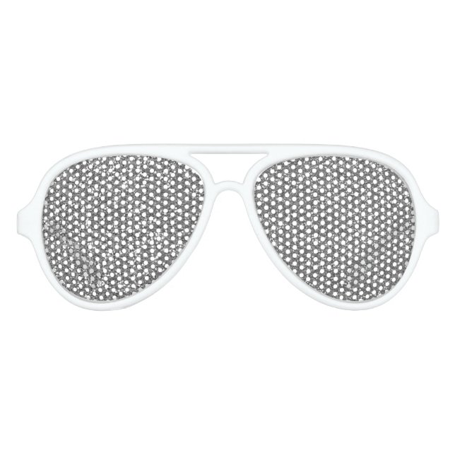Gafas De Fiesta De Aviador Purpurina de imitación de Silver Faux (Anverso)