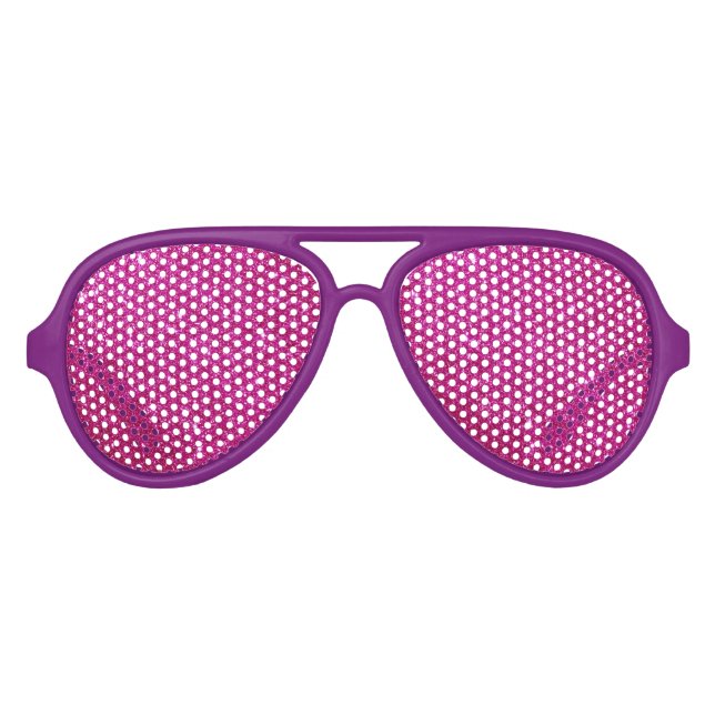 Gafas De Fiesta De Aviador Purpurina rosa magenta (Anverso)