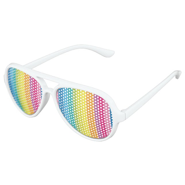 Gafas De Fiesta De Aviador Rayas arcoiris (Ángulo)