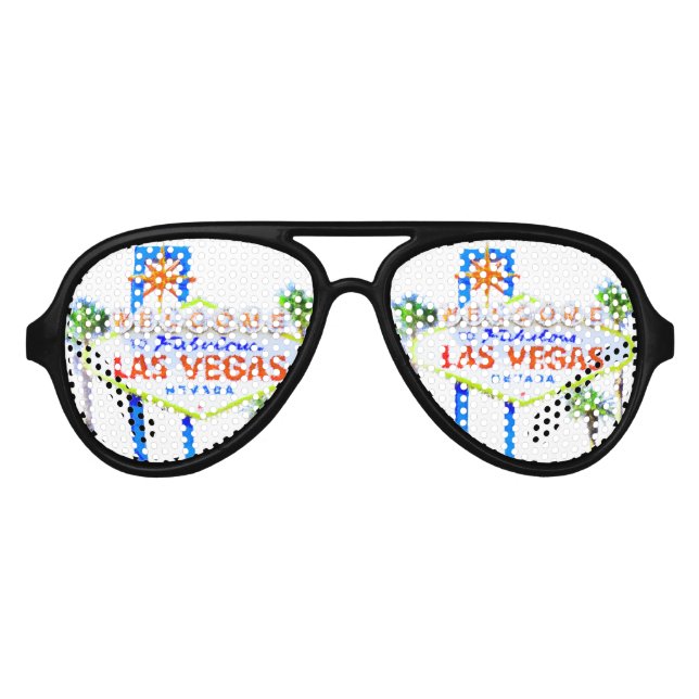 Gafas De Fiesta De Aviador Rótulo de Las Vegas (Anverso)