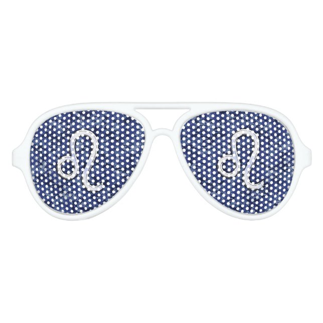 Gafas De Fiesta De Aviador Rótulo Leo Zodiac en Camuflaje Digital Azul (Anverso)