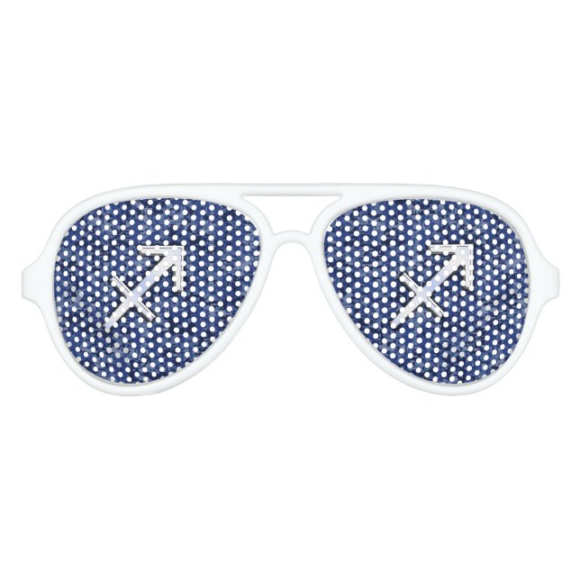 Gafas De Fiesta De Aviador Sagittarius Zodiac Symbol NavyCamuflaje Digital (Anverso)