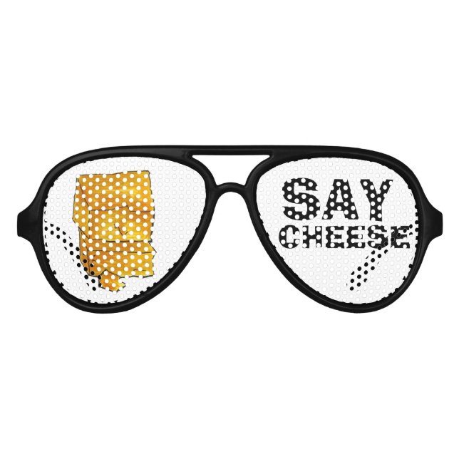Gafas De Fiesta De Aviador SAY CHEESE Cheddar Fun Photo Booth Shades Fiestas (Anverso)