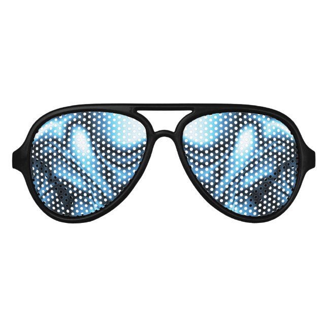 Gafas De Fiesta De Aviador Seda Azul (Anverso)
