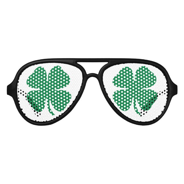 Gafas De Fiesta De Aviador Shamrock verde (Anverso)