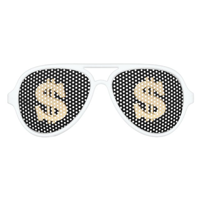 Gafas De Fiesta De Aviador signo de dólar 3D (Anverso)