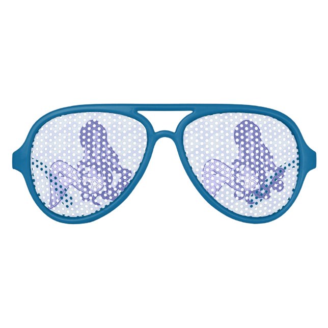 Gafas De Fiesta De Aviador Sirena sentada azul (Anverso)