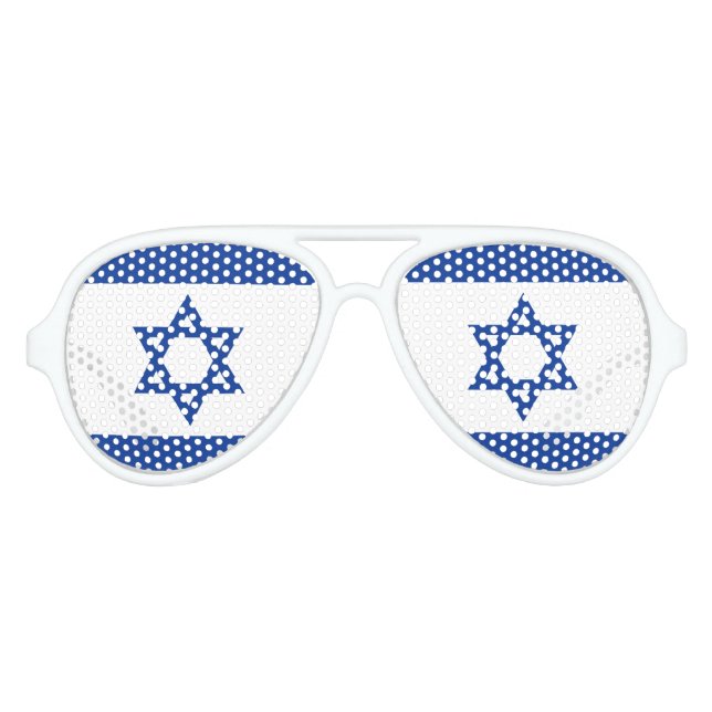 Gafas De Fiesta De Aviador Sombras de fiesta de la bandera de Israel (Anverso)