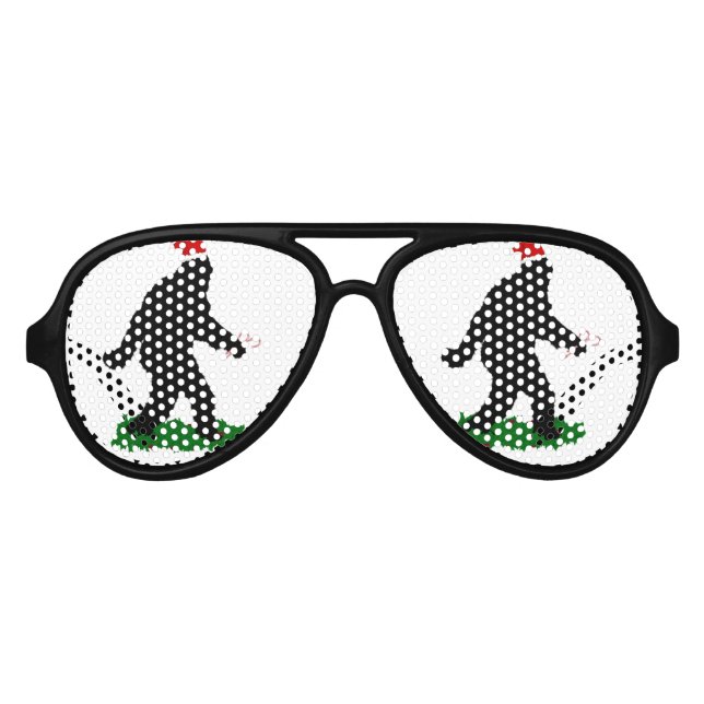Gafas De Fiesta De Aviador Squatch navidad - Squatchin' con canes de canto (Anverso)