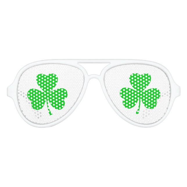 Gafas De Fiesta De Aviador St Patricks Day Shamrock (Anverso)
