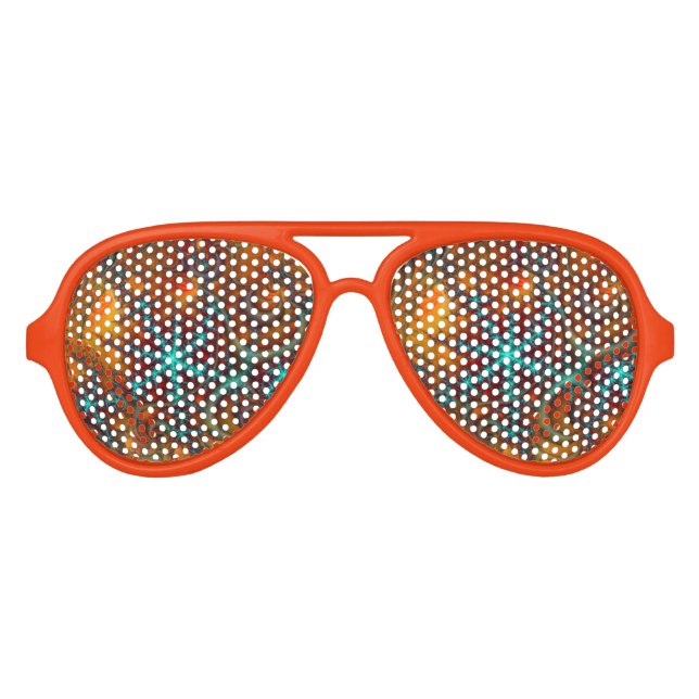 Gafas De Fiesta De Aviador Techno Psychedelic Fractal (Anverso)