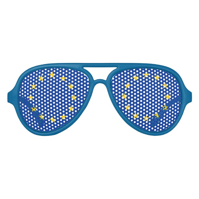 Gafas De Fiesta De Aviador UE - Permanecer - Bandera de la Unión Europea (Anverso)