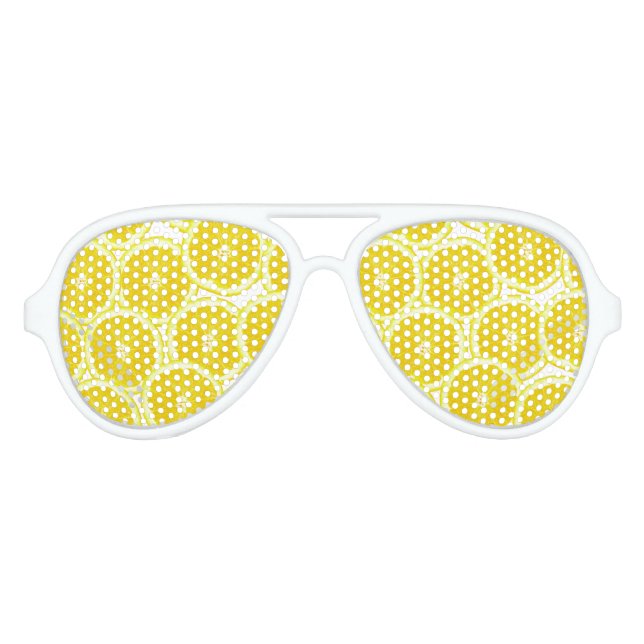 Gafas De Fiesta De Aviador Verano Cítricos Lemon Slices (Anverso)